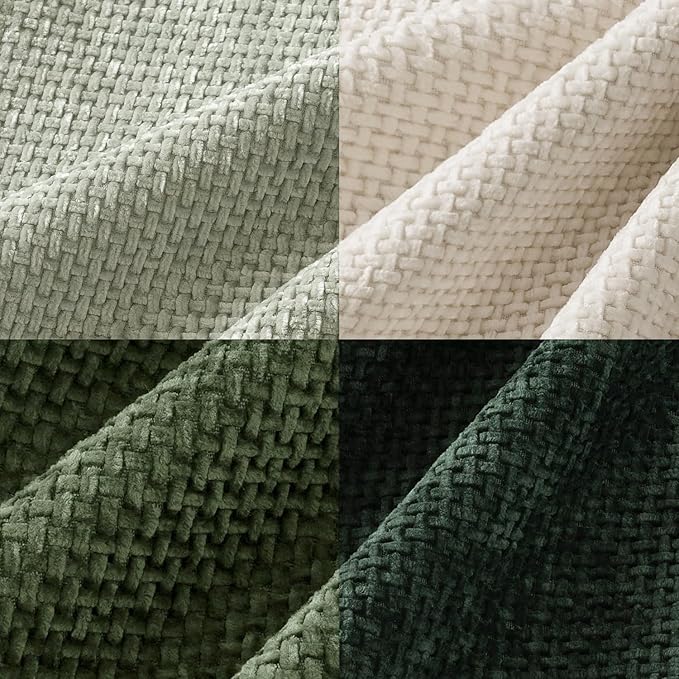 MIULEE Pack of 4 Couch Throw Pillow Covers 20x20 Inch Neutral Green Soft Decorative Chenille Pillow Covers Farmhouse Accent Cushion Covers for Boho Spring Home Decor Sofa Bedroom Living Room