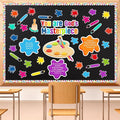 God Paint Splatter Religious Bulletin Board Set Christian Jesus Colorful Art Painting Back to School Classroom Bulletin Board Decorations Bible Cutout for Library Home Wall Sunday School Decor