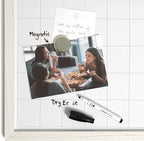 U Brands Rustic Monthly Dry Erase Board with White Wooden Frame, Office Supplies, 14” x 14”