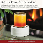 Candle Warmers ETC 2-in-1 Candle and Fragrance Warmer for Warming Scented Candles or Wax Melts and Tarts with to Freshen Room, Whitewashed Bronze