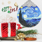 Christmas Ornament - Stained Glass Van Gogh Starry Night - Home Decor - Holiday Present Ideas - Gift Exchange