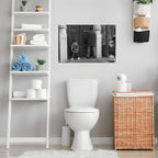 Funny Bathroom Wall Decor Black and White Wall Art - Classic Movie Posters Canvas Print, Vintage Funny Wall Art for Office Lounge Area Restroom Bathroom Decor 12x16 inch