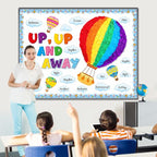 Epakh Hot Air Balloon Bulletin Board Set Hot Air Balloon DIY Classroom Decorations 3D Paper Cutouts for Back to School Preschool Elementary Summer Window Chalkboards Wall Door Decor