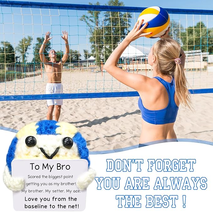 Handmade Collectible Volleyball - Gift for Brother,Funny Sports Gifts for Him,Man Cave Decor for Volleyball Fans,Emotional Support Gift for Bro & Best Buddy,Brother Birthday Gifts