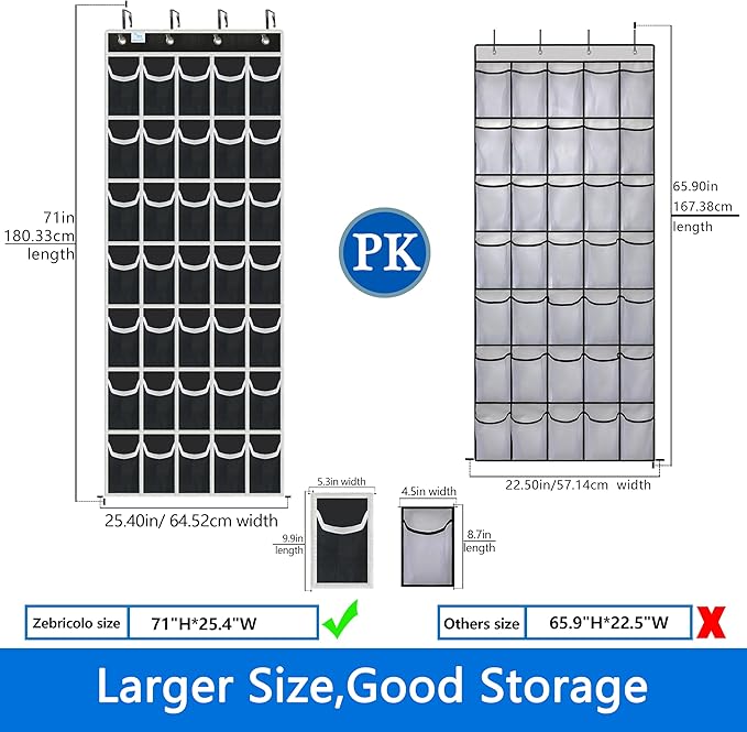 over the door shoe organizer,2025 upgraded,shoe organizer,35 Huge pockets,over door shoe organizer,Store size 13 shoes,shoe organizer,Strong material,hooks Suitable for various doors,black/white