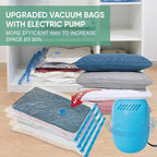 Vacuum Storage Bags with Electric Pump, Space Saver Vacuum Seal Bags with Pump, Sealer Compression for Clothes, Comforters, Blankets, Bedding, 10 Large