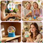 Spring Summer Snow Globes Craft Kit - 8 Set DIY Plastic Snow Globe Craft with Mini Resin Tulips, Make Your Own Graduation Party Decor with Glitter for Art Activity Gifts (Flowers)