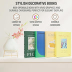 PROBENEX Earthy Sand Faux Decorative Books Set of 4 – Japandi & Scandinavian Neutral Coffee Table Book Stack | Minimalist Taupe Shelf Decor for Modern Living Room, Bedroom, Zen Home Styling