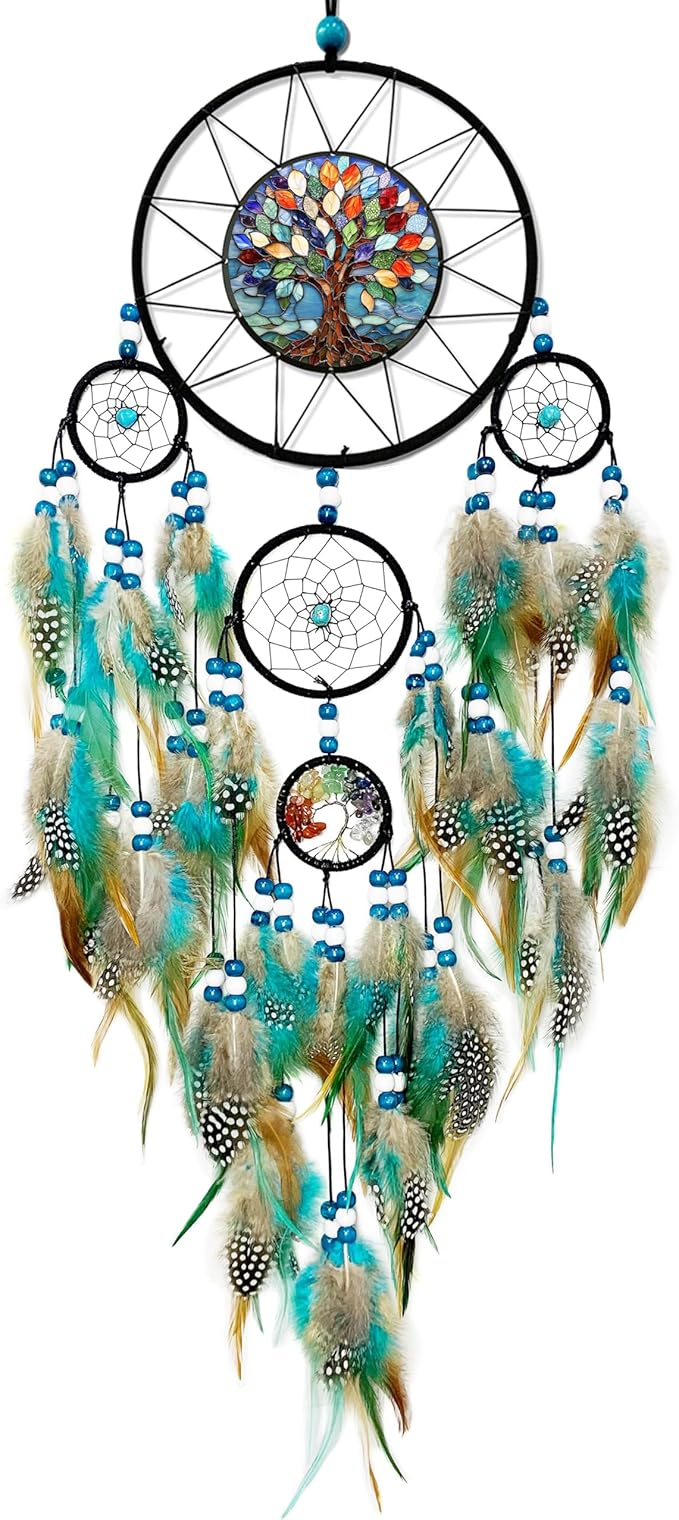 Large Dream Catchers for Girls Room Decor Adult Boho Suncatcher Dream Catcher Wall Decor Tree of Life Hanging Ornament for Living Room Dorm Decor Hippie Gifts