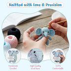 OASSIE Thank You Gifts for Women - Mini Positive Crochet Animals Elephant - Inspirational Birthday Preschool Kindergarten Graduation Gifts Trendy Stuff for Teen Boys Girls Kids Friend Daughter Sister