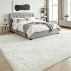 8x10 Area Rugs for Living Room Bedroom: Ultra Soft Fluffy Shag Rug Upgrade Non-Slip Non-Shedding Large Fuzzy Plush Carpet Indoor Floor Carpets for Kids Room Playroom Nursery Dorms Home Decor Ivory