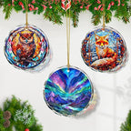 Northern Lights Stained Glass Ornament, Christmas Tree Decor, Northern Lights Ornaments for Christmas Tree, Holiday Presents, Gift Exchange