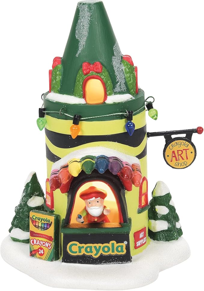 Department 56 North Pole Village Crayola Art Center Lit Building, 5.67 Inch, Multicolor