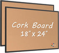 2-Pack Cork Board Bulletin Board 24 x 18, Black Aluminium Framed Corkboard, Office Board for Wall Cork, Large Wall Mounted Notice Pin Board with 32 Push Pins for School, Home & Office