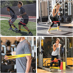 Resistance Loop Exercise Bands with Instruction Guide and Carry Bag, Set of 5