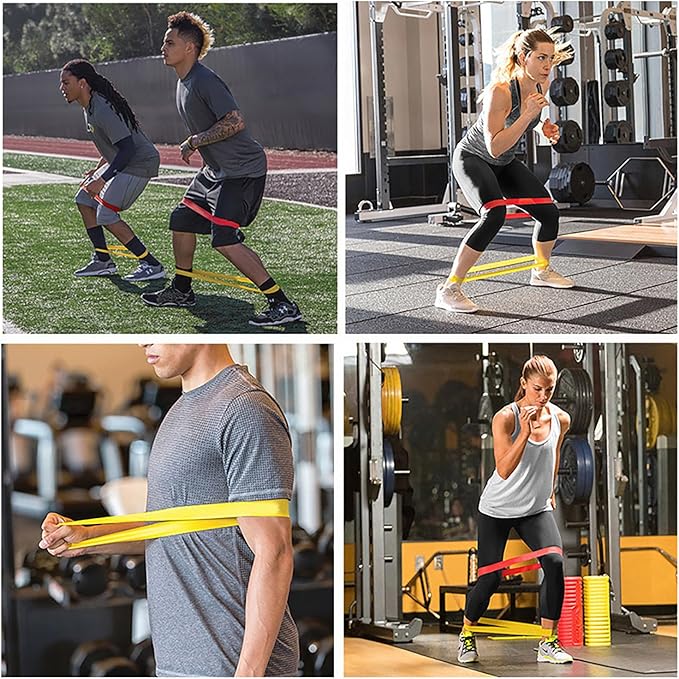 Resistance Loop Exercise Bands with Instruction Guide and Carry Bag, Set of 5