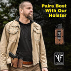 Buffalo Leather Magazine Holder - IWB/OWB Convertible - Right/Left Handed for Men and Women - Premium Mag Belt Pouch - Compatible with Glock & Sig