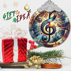 Musical Note Stained Glass Orament - Christmas Ornament - Christmas Decorations for Tree - Holiday Present ldeas - Gift Exchange