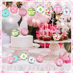 Zeyune 16 Pcs Summer Flamingos Tree Ornaments Summer Hanging Ornament Ball Tropical Palm Flamingo Hanging Home Decorations for Tree Tropical Party Holiday Decor