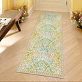 Moynesa Floral Hallway Runner Rug, Washable 2x6 Kitchen Rug Runner, Non Skid Boho Soft Bathroom Carpet Runner 6ft, Ultra Thin Botanical Throw Mat for Laundry Bedroom, Spring
