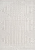 Modern Micro Loop Indoor Area Rugs for Living Room Bedroom Kitchen Geometric Triangle White 6x9 Luxury Durable Low and High Pile Non-Shedding Stain Resistant Soft Area Carpet 6 x 9