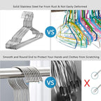 Fayleeko Stainless Steel Wire Coat Hangers - Heavy Duty, Ultra Thin, Space Saving (10 pack, 17.7 Inch)