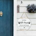 Wall Pediments Shoes Off Sign - Please Take Your Shoes Off - 9.8x9.8 Inches