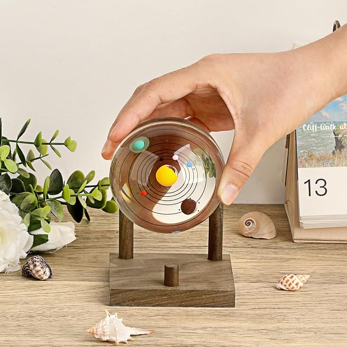 Hipiwe Rock Display Stand Three-Peg Display Easel Stands Walnut Wooden Crystal Rock Holder for Fossil Coral Geodes Rock Mineral Agate, Crystal Display Stand with Square Base, Large