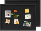 DAHAPYBOO Cork Board with Linen Black 2Pack,Bulletin Board 23"x17", Corkboards for Office Home School Message Board or Vision Board Decoration.