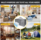 Extra Large Storage Bags Set Heavy Duty Moving Totes with Handles, Waterproof Dual-Way Carrying Design Fold Flat Storage Totes For Effortless Moving, (Gray, 12 Park-2 Moving bag & 10 Vacuum Seal Bags)