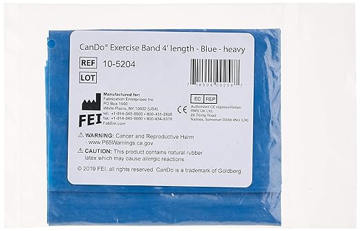 CanDo Singles Low Powder Exercise Band, 4-Foot Singles, Blue: Heavy (Pack of 3)