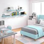 Sorbus Floating Shelves for Wall – 16 Inch Floating Shelf for Kitchen, Bedroom, Living Room, Bathroom, Home & Wall Decor - Mounted Bathroom Shelves with Invisible Brackets (Breezy Blue, 2 Pack)