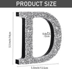 Qunclay 5.7" Silver Crystal Diamond Bling Letters Crushed Diamond Decoration Wooden Glitter Letter with Screw and Hooks Rhinestone Gift for Wedding Y2k Mcbling Bedroom Wall Decor (Letter D)