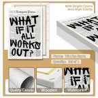 Drimiler Retro Black And White Newspaper Poster What If It All Works Out Canvas Wall Art Positive Affirming Quote Minimalist Prints Painting For Home Bedroom Dorm Wall Decor 12x16in Wframed