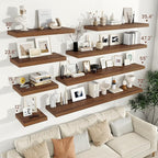 Vivelove Wide Floating Shelves for Wall 12 Inch Deep, 30" X 12" X 2" Floating Shelf, 2 Inch Thick Shelf for Living Room Bathroom Bedroom Kitchen Book Room, Rustic Farmhouse Decor Set of 2, Walnut