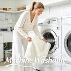 OLANLY 2x11 Machine Washable Runner Rugs for Hallway, Soft Fluffy Shaggy Bedside Rugs for Bedroom, Living Room, Indoor Floor Carpet for Kids Girls and Boys, Nursery Rooms, Home Decor Aesthetic, Ivory