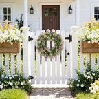 SHACOS Spring Wreath 17" Artificial Front Door Wreaths Pink Purple Yellow White Colorful Wreath for Home Wall Window Farmhouse Decoration 100% Plastic Indoor Outdoor