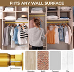 Mavivegue Closet Rod, 17 to 57 Inch Gold Adjustable Closet Rods for Hanging Clothes, Hanging Rod for Closet Wardrobes Laundry RV, Bathroom