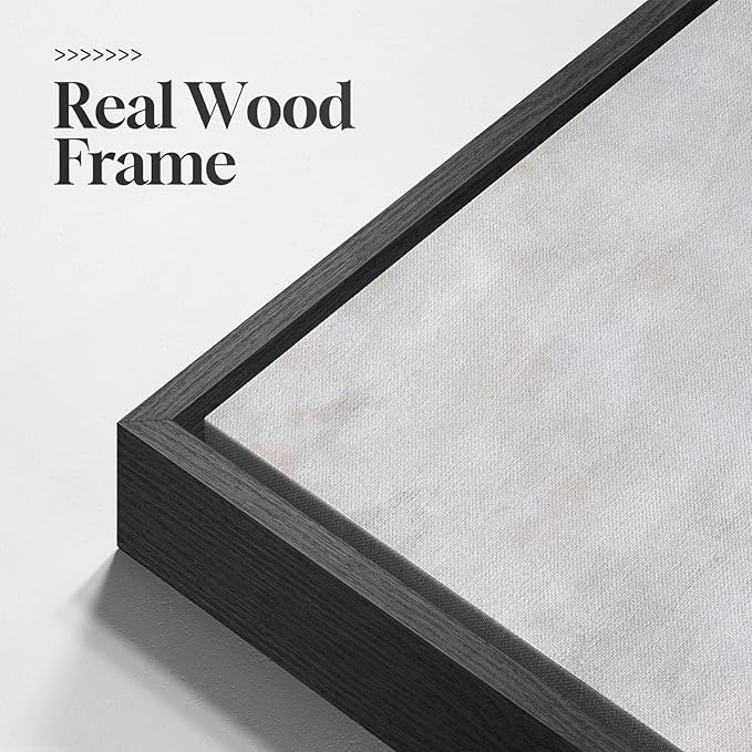 Framed Neutral Abstract Landscape Wall Art, Modern Gray Black Gold Canvas Prints Artwork for Walls, Minimalist Square Pictures for Living Room Bedroom Dining Room Hallway Office Wall Decor, 30x30 In