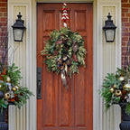 2 Pack Candy Cane Wreath Hangers for Front Door,Christmas Decoration Metal Over The Door Wreath Hanger Ornament,Door Wreath Hanger