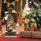 12" Christmas Snow Globe Lantern with Nativity and Angel - Water Glitter LED Light Musical Lantern with Exterior Decor - Vintage Xmas Gifts - USB Plug or Battery Operated Home Decor(Angel & Nativity)