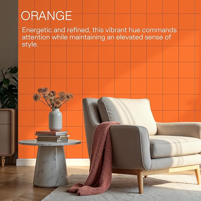 MaxGear Large Cork Board for Wall 36" x 24", Orange Bulletin Board, 6 Pack Felt Wall Tiles with Pushpins, Cork Boards for Office Push Pin Board Tack Board Felt Board