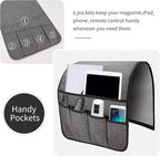 Sofa Armrest Organizer, Remote Control Holder for Recliner Couch, Arm Chair Caddy with 5 Pockets for Magazine, Tablet, Phone, iPad