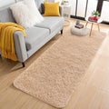 OLANLY 3x11 Machine Washable Runner Rugs for Hallway, Soft Fluffy Shaggy Bedside Rugs for Bedroom, Living Room, Indoor Floor Carpet for Kids Girls and Boys, Nursery Rooms, Home Decor Aesthetic, Beige