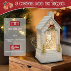 Owl Christmas Snow Globe Lantern with 8 Music Songs & 6H Timer Water Snow Globe Lantern USB & Battery Operated for Christmas Festival Decorations Gifts (Owl)