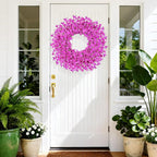 26 Inch Spring Wreaths for Front Door Large Easter Valentines Forsythia Floral Summer Spring Door Wreaths Outdoor All Season Spring Decor for Home Porch Room Window Wall Farmhouse Decor(Rose red)