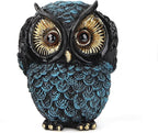 Owl figurine and sculptures for shelf decor accents,3 wise Owl statue for living room bedroom decoration,Retro animal decor,boho gift for women bird lover,see no evil hear no evil speak no evil