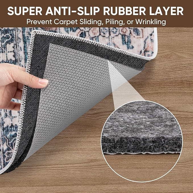 BALEINE Felt Non Slip Rug Pads, Extra Large 1/8" Thick Felt and Rubber Backing, Shock Absorbing Carpet Pad for All Carpets and Hardwood Floors (9x12 Ft)