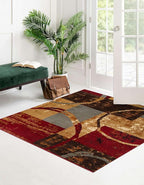 Unique Loom Barista Collection Area Rug - Kouillou (9' 10" Square, Multi/Brown)