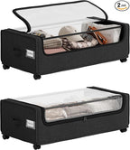 Under Bed Storage With Wheels, XXXXL Large Underbed Storage Organizer, 90L Capacity, for Shoes, Clothes, Blankets, Bedding